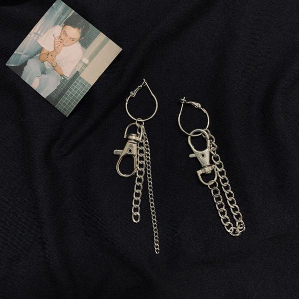 dangle & chandelier hip-hop handsome street punk rock character asymmetric earrings buckle chain tassel tide of men and women stud, Silver
dangle & chandelier hip-hop handsome street punk rock character asymmetric earrings buckle chain tassel tide of men and women stud, Silver