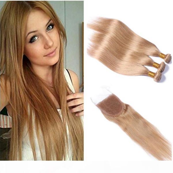 full shine solid color #27 lace closure 4*4 straight brazilian remy human hair honey blonde closure with bundles straight hair extension, Black;brown
full shine solid color #27 lace closure 4*4 straight brazilian remy human hair honey blonde closure with bundles straight hair extension, Black;brown