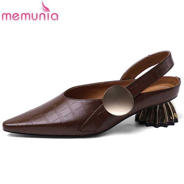 memunia 2020 new arrival genuine leather women pumps strange heels casual shoes pointed toe summer vintage single shoes woman, Black
memunia 2020 new arrival genuine leather women pumps strange heels casual shoes pointed toe summer vintage single shoes woman, Black