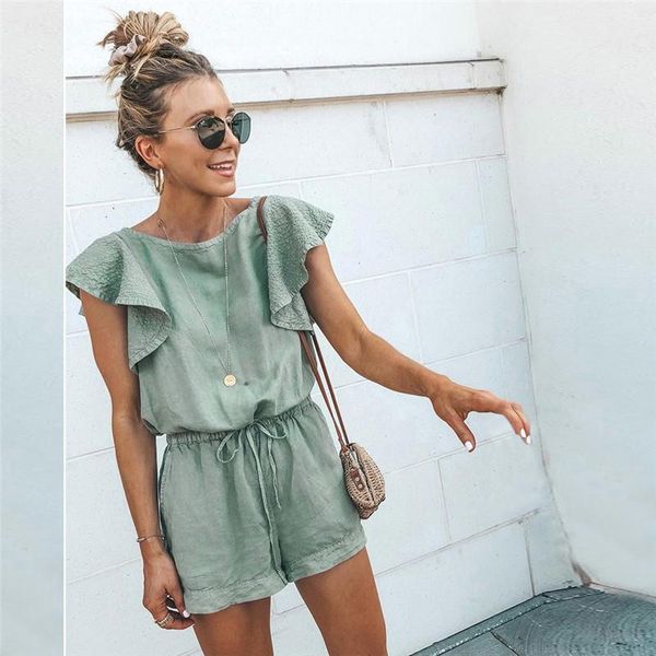 2020 new playsuits women summer elegant jumpsuit short cotton linen casual ruffles elastic waist rompers overall mono mujer, Black;white
2020 new playsuits women summer elegant jumpsuit short cotton linen casual ruffles elastic waist rompers overall mono mujer, Black;white