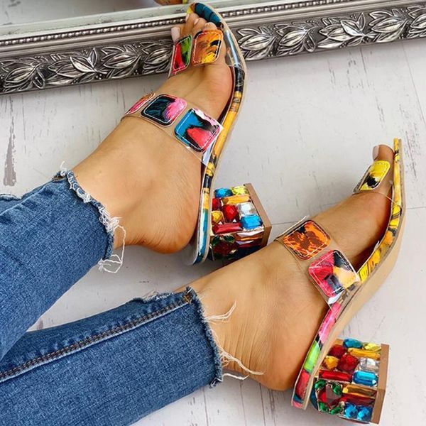 2020 big size 41 fashion lady slipper crystal square heels summer women's shoes women sandals leisure woman slippers shoes woman1, Black
2020 big size 41 fashion lady slipper crystal square heels summer women's shoes women sandals leisure woman slippers shoes woman1, Black