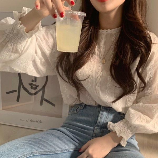 women's blouses & shirts wholesale women lantern sleeve fashion lace flower hollow blouse sweet long shirt, White
women's blouses & shirts wholesale women lantern sleeve fashion lace flower hollow blouse sweet long shirt, White