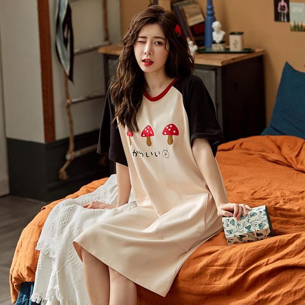 bzel mushroom pattern nightgown cotton soft nightdress sweet style summer sleepwear plus size loose women's clothing fashion, Black;red
bzel mushroom pattern nightgown cotton soft nightdress sweet style summer sleepwear plus size loose women's clothing fashion, Black;red