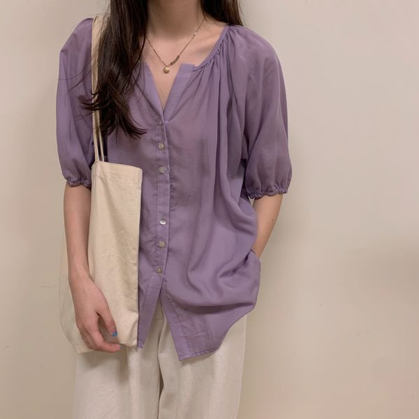 2 colors femme womens 2020 summer korean style v neck short sleeve thin shirt women blouses (y3933) c1015, White
2 colors femme womens 2020 summer korean style v neck short sleeve thin shirt women blouses (y3933) c1015, White