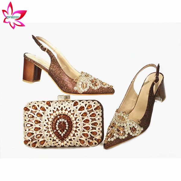 coffee color new coming african women shoes and bag set classics lady shoes and bag to match with evening dress for wedding, Black
coffee color new coming african women shoes and bag set classics lady shoes and bag to match with evening dress for wedding, Black