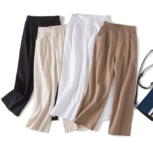 white cotton linen pants for women trousers loose casual high waist wide leg pants solid color plus size women's pants 3xl q1656 y20041, Black;white
white cotton linen pants for women trousers loose casual high waist wide leg pants solid color plus size women's pants 3xl q1656 y20041, Black;white