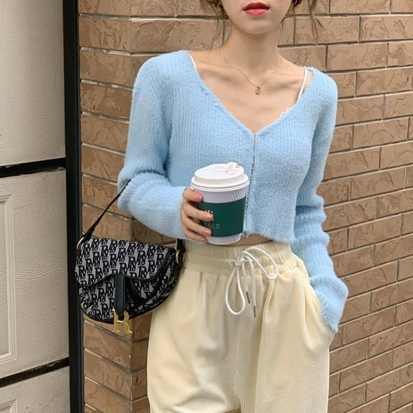 2021 new woman autumn sweater vintage fashion solid workout women cardigan mujer sweaters 0xx3, White;black
2021 new woman autumn sweater vintage fashion solid workout women cardigan mujer sweaters 0xx3, White;black