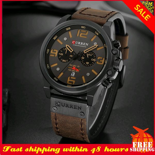 curren casual sport quartz watch men military chronograph leather strap man wristwatches waterproof male clock relogio masculinoq0108, Slivery;brown
curren casual sport quartz watch men military chronograph leather strap man wristwatches waterproof male clock relogio masculinoq0108, Slivery;brown