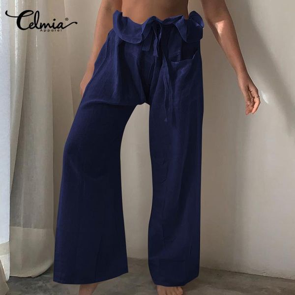 women's pants & capris celmia work trousers 2021 spring fashion women plus size cotton linen high waist belted long causal loose pant f, Black;white
women's pants & capris celmia work trousers 2021 spring fashion women plus size cotton linen high waist belted long causal loose pant f, Black;white