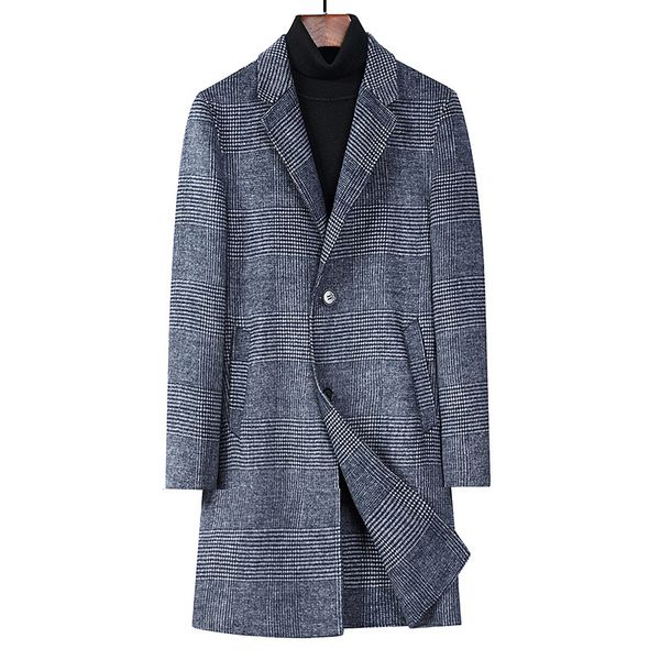 men's trench coats and winter woolen coat medium long plaid double faced wool fashionable windbreaker man, Tan;black
men's trench coats and winter woolen coat medium long plaid double faced wool fashionable windbreaker man, Tan;black