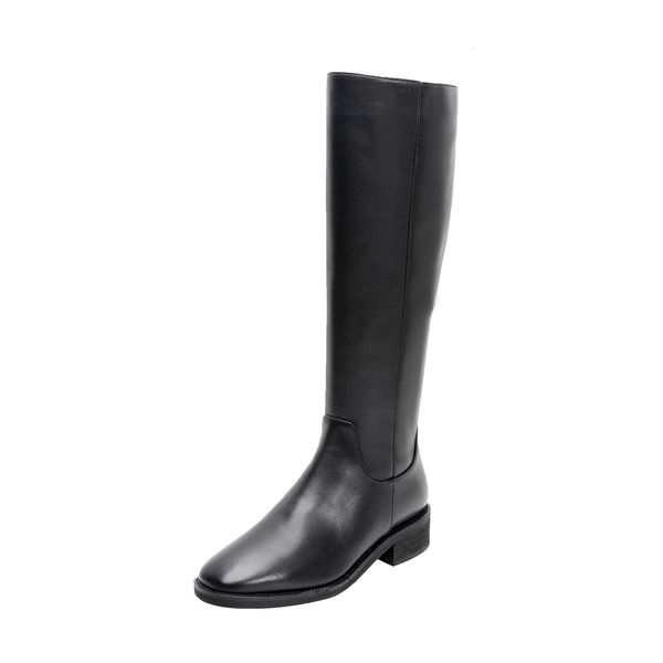 at 2021 height of the knee-high-end classic woman's natural long women wild woman boots 1 8vrb, Black