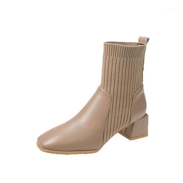new fashion square toe elastic slip on mid-calf boots women suede thick heels shoes female sock booties femmes chaussures1, Black
new fashion square toe elastic slip on mid-calf boots women suede thick heels shoes female sock booties femmes chaussures1, Black