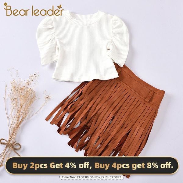 bear leader children summer casual costume 2pcs puff sleeve knitted tassel skirt girls solid fashion autumn clothing sets 201126, White
bear leader children summer casual costume 2pcs puff sleeve knitted tassel skirt girls solid fashion autumn clothing sets 201126, White