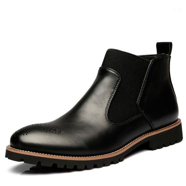 men boots slip-on waterproof ankle boots men brogue fashion microfiber leather shoes big size 2010 mazefeng1, Black
men boots slip-on waterproof ankle boots men brogue fashion microfiber leather shoes big size 2010 mazefeng1, Black