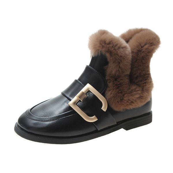 snow boots metal buckle rex leather shoes martin boots motorcycle short flat shoes women's, Black
snow boots metal buckle rex leather shoes martin boots motorcycle short flat shoes women's, Black