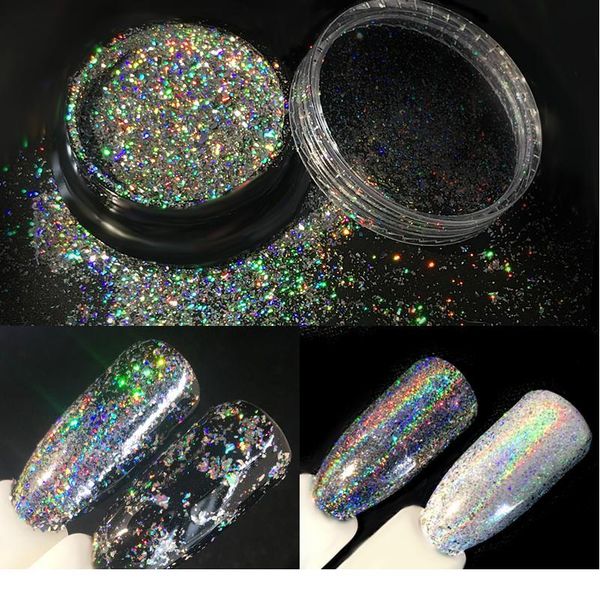 0.5g/box holographic laser glitters galaxy holo flakes rainbow flecks chrome magic effect irregular diy nail art jllhmh, Silver;gold
0.5g/box holographic laser glitters galaxy holo flakes rainbow flecks chrome magic effect irregular diy nail art jllhmh, Silver;gold