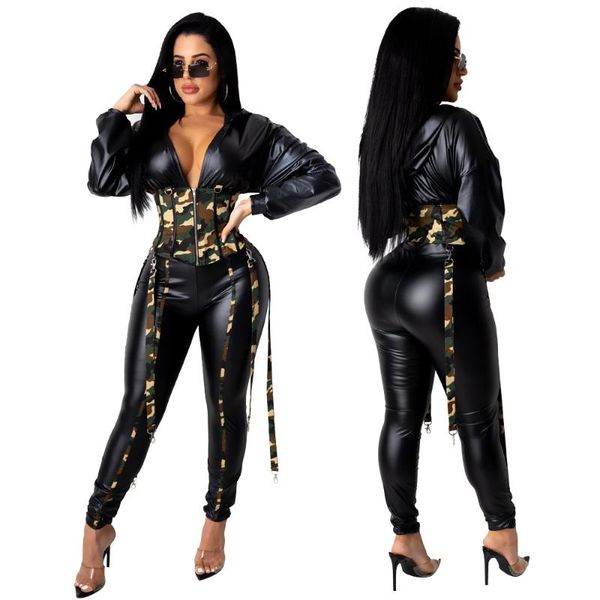women's tracksuits autumn est women sets camouflage patchwork high waist pencil pants lady's deep v-neck long sleeve outfits nigh, Gray
women's tracksuits autumn est women sets camouflage patchwork high waist pencil pants lady's deep v-neck long sleeve outfits nigh, Gray