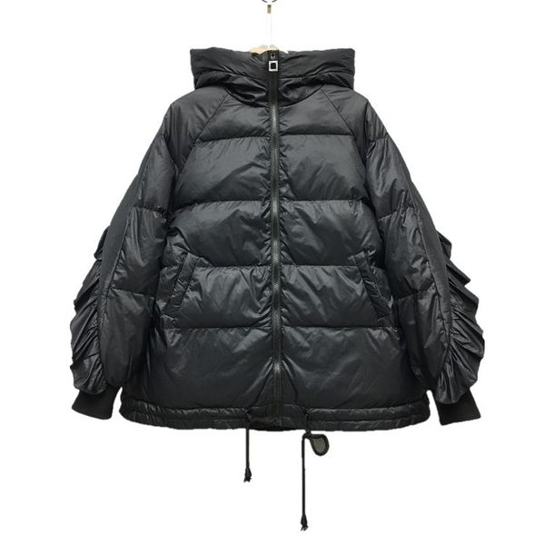 2020 new women's wear ruffled hooded down jacket loose korean version large size reduced age winter specials, Black
2020 new women's wear ruffled hooded down jacket loose korean version large size reduced age winter specials, Black