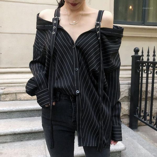 harajuku punk gothic off shoulder blouse women 2020 korean fashion strapless long sleeve vertical striped shirts1, White
harajuku punk gothic off shoulder blouse women 2020 korean fashion strapless long sleeve vertical striped shirts1, White
