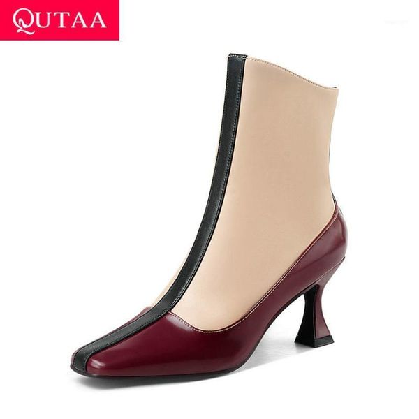 boots qutaa 2021 autumn winter zipper ankle fashion hoof high heel women shoes square toe mixed color pu short size 34-431, Black
boots qutaa 2021 autumn winter zipper ankle fashion hoof high heel women shoes square toe mixed color pu short size 34-431, Black
