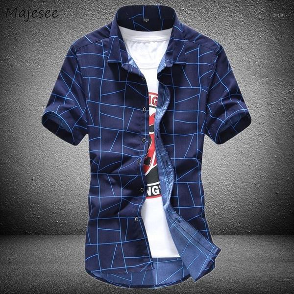 shirts men short sleeve striped mens shirt simple turn-down collar single breasted korean style slim fit casual chic, White;black 
shirts men short sleeve striped mens shirt simple turn-down collar single breasted korean style slim fit casual chic, White;black