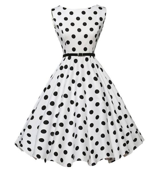 women summer dress vintage polka dot skirt fashionable herben style big skirt summer dress, White
women summer dress vintage polka dot skirt fashionable herben style big skirt summer dress, White