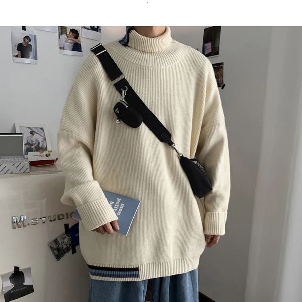 harajuku mens patchwork knitted sweaters 2021 oversized men black winter turtleneck sweater male vintage wool sweater, White;black
harajuku mens patchwork knitted sweaters 2021 oversized men black winter turtleneck sweater male vintage wool sweater, White;black