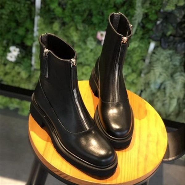boots women ankle zipper genuine leather round toe solid color flat female boot shoes autumn winter, Black
boots women ankle zipper genuine leather round toe solid color flat female boot shoes autumn winter, Black
