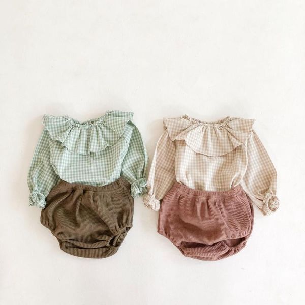 clothing sets 2pcs 2021 baby girl clothes set plaid cotton + pumpkin pants suit ruffle twins autumn spring infant toddler born outfits, White
clothing sets 2pcs 2021 baby girl clothes set plaid cotton + pumpkin pants suit ruffle twins autumn spring infant toddler born outfits, White