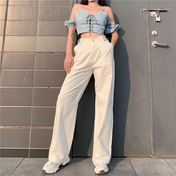 korean fashion hip hop white straight pants for women casual high waist basic loose female trousers 2021 fall streetwear1, Black;white
korean fashion hip hop white straight pants for women casual high waist basic loose female trousers 2021 fall streetwear1, Black;white