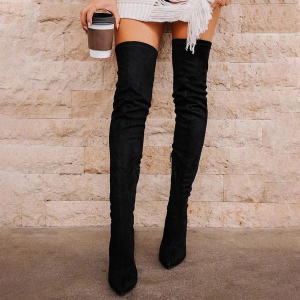 2020 ladies shoes high heels women over the knee boots scrub black pointed toe motorcycle boots winter women #0n17
2020 ladies shoes high heels women over the knee boots scrub black pointed toe motorcycle boots winter women #0n17
