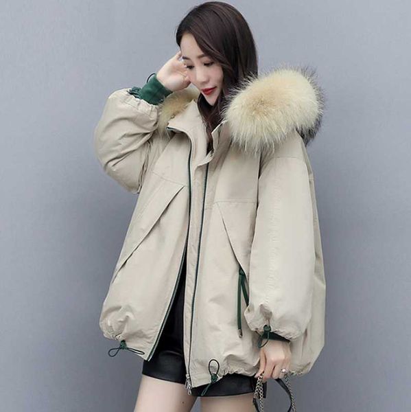 women's winter jacket 2020 short loose bread service winter thickening warmth big fur collar pie overcoming down cotton jacket, Black
women's winter jacket 2020 short loose bread service winter thickening warmth big fur collar pie overcoming down cotton jacket, Black