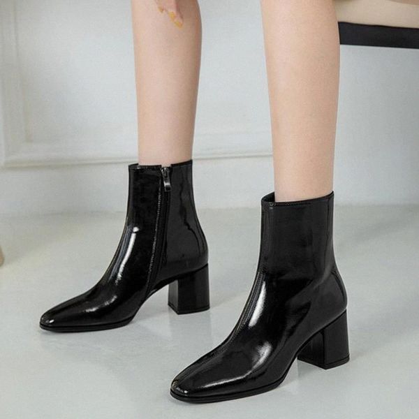 rimocy fashion patent leather square heels boots women elegant square toe office shoes woman waterproof autumn ankle boots lady #g000, Black
rimocy fashion patent leather square heels boots women elegant square toe office shoes woman waterproof autumn ankle boots lady #g000, Black