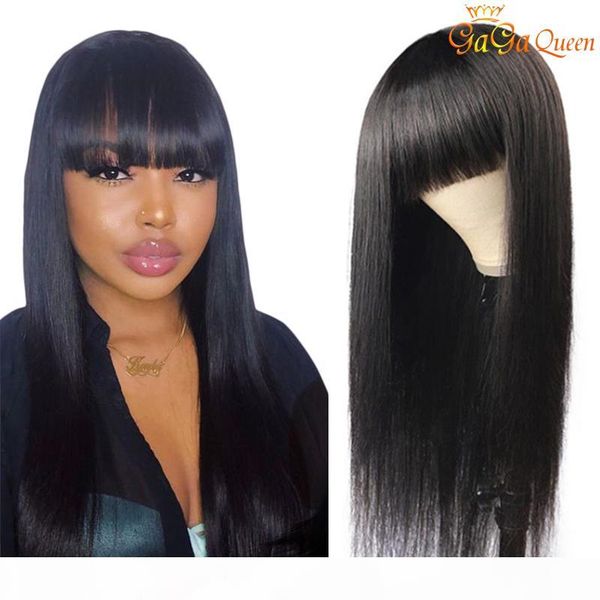 human hair wigs with bangs for women natural color brazilian straight bang wig 150% human hair wig, Black;brown
human hair wigs with bangs for women natural color brazilian straight bang wig 150% human hair wig, Black;brown