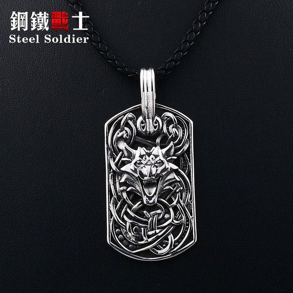 steel soldier wolf pendant men necklace steel viking charms nordic gift amulet jewelry, Silver
steel soldier wolf pendant men necklace steel viking charms nordic gift amulet jewelry, Silver