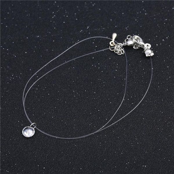 pendant necklaces fashion crystal necklace invisible line zircon clavicle chain women accessories, Silver
pendant necklaces fashion crystal necklace invisible line zircon clavicle chain women accessories, Silver