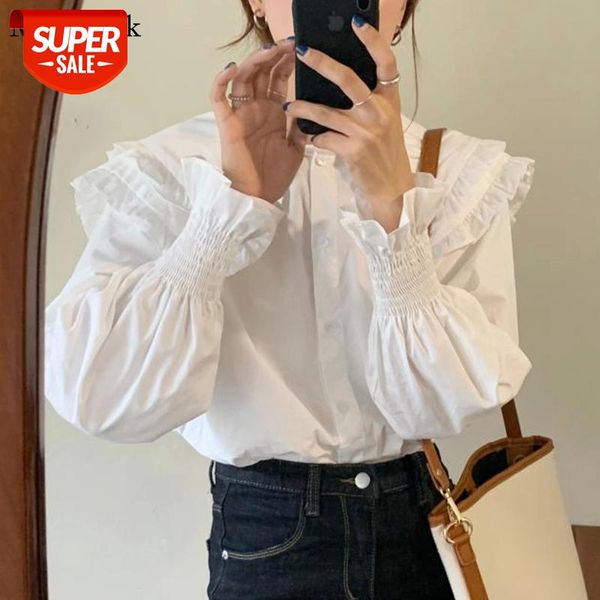 new korean sweet white femme ruffles vintage long sleeve blouse women casual peter pan collar cotton shirts for women 12392 #ch87
new korean sweet white femme ruffles vintage long sleeve blouse women casual peter pan collar cotton shirts for women 12392 #ch87