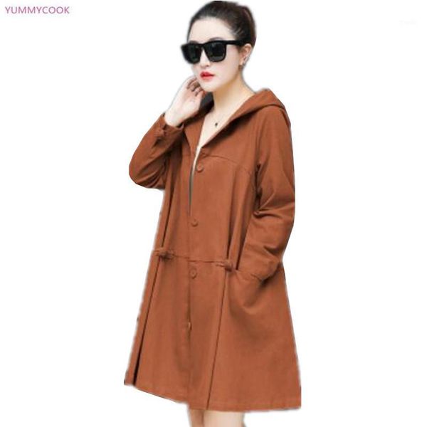 women's trench coats 2021 korean loose hooded windbreaker women long spring autumn cotton large size coat women's casual jacket 18, Tan;black
women's trench coats 2021 korean loose hooded windbreaker women long spring autumn cotton large size coat women's casual jacket 18, Tan;black