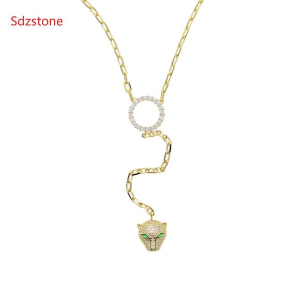 chains yellow gold plated wedding jewelry necklace leopard head pave stones punk pendant with box package, Silver
chains yellow gold plated wedding jewelry necklace leopard head pave stones punk pendant with box package, Silver