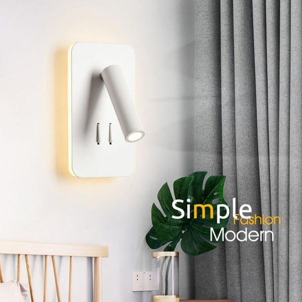 nordic led wall lamp with switch 3w spotligh 6w backlight rotation sconce indoor wall light for home bedroom bedside light
nordic led wall lamp with switch 3w spotligh 6w backlight rotation sconce indoor wall light for home bedroom bedside light