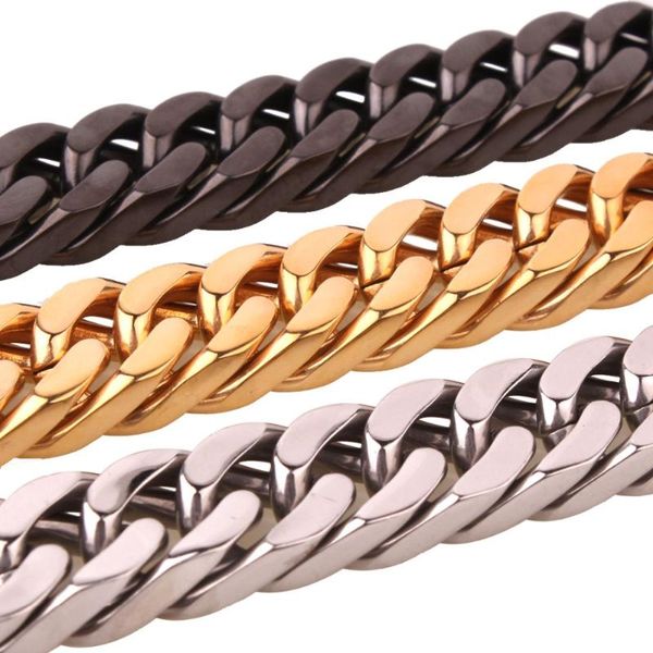 15mm 7-40inch hipper stainless steel silver color gold/black punk cuban curb chain men's boy's necklace or bracelet jewelry gift
15mm 7-40inch hipper stainless steel silver color gold/black punk cuban curb chain men's boy's necklace or bracelet jewelry gift