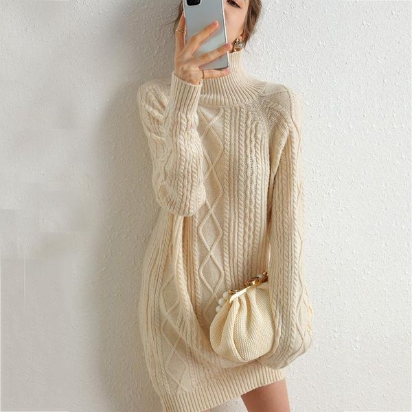 long sweater dress women turtleneck autumn thick pullover knitted winter jumper cashmere merino wool oversized sweater1, White;black
long sweater dress women turtleneck autumn thick pullover knitted winter jumper cashmere merino wool oversized sweater1, White;black
