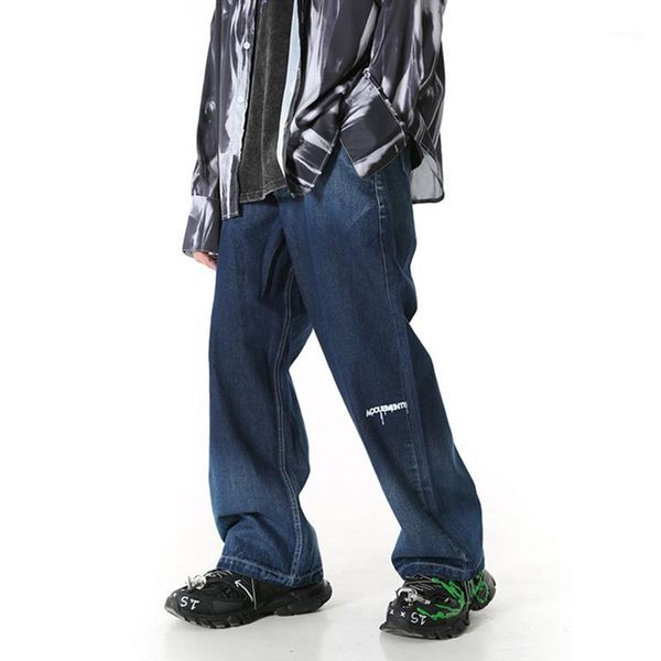 ewq / 2020 autumn new trousers male gradual color loose jeans for men directly casual hip-hop fashion wide leg pants tide 9y2691, Blue
ewq / 2020 autumn new trousers male gradual color loose jeans for men directly casual hip-hop fashion wide leg pants tide 9y2691, Blue