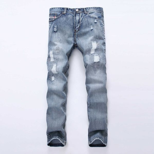 spring 2020 men's light blue hole straight jeans wear white cultivate one's morality
spring 2020 men's light blue hole straight jeans wear white cultivate one's morality