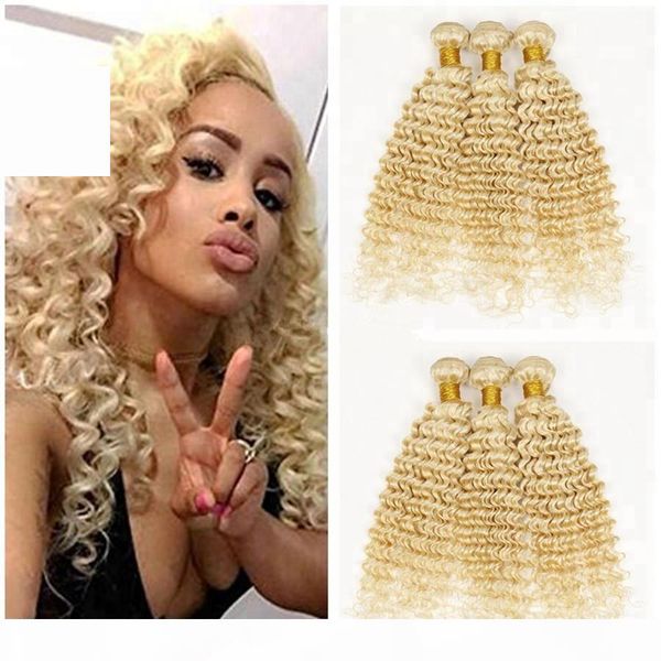2020 popular 100% cuticle aligned brazilian virgin 613 deep curly wave human hair bundles for woman, Black