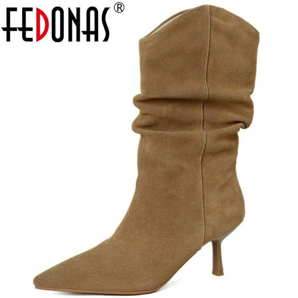 boots fedonas fashion mid-calf 2021 autumn winter thin heels shoes for women est concise designer party night club, Black
boots fedonas fashion mid-calf 2021 autumn winter thin heels shoes for women est concise designer party night club, Black