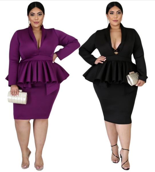 women fall winter midi dresses stand neck long sleeve bodycon clothes fashion solid color dresses plus size 2xl-6xl clothing 2537, Black;gray
women fall winter midi dresses stand neck long sleeve bodycon clothes fashion solid color dresses plus size 2xl-6xl clothing 2537, Black;gray