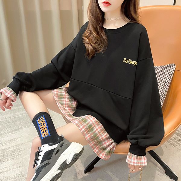 2020 cotton autumn women's coat sweater t-shirt sweater t-shirt women's versatile net red korean fashion casual loose coat trend u, Black
2020 cotton autumn women's coat sweater t-shirt sweater t-shirt women's versatile net red korean fashion casual loose coat trend u, Black