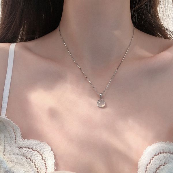 silvology 925 sterling silver white chalcedony necklace for women round minimalist light luxury pendant necklace office jewelry q0531
silvology 925 sterling silver white chalcedony necklace for women round minimalist light luxury pendant necklace office jewelry q0531
