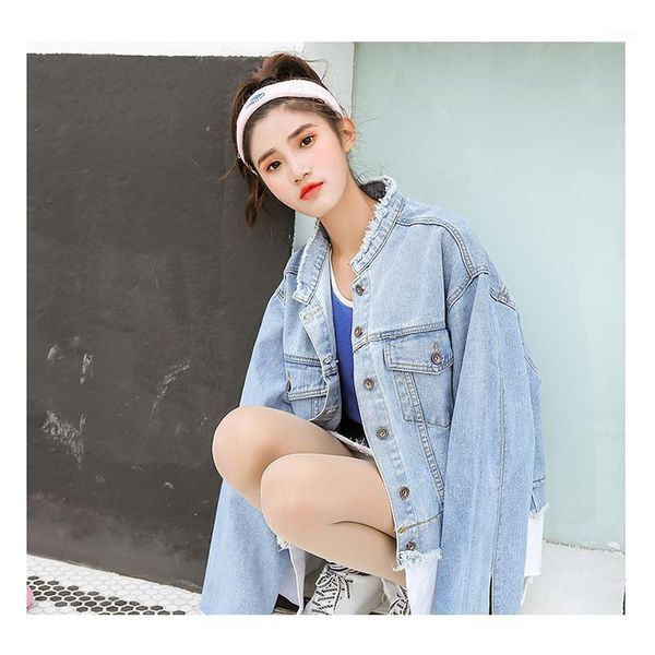 spring autumn denim jacket for women large size fake two pieces denim women jacket casual loose female coats t2101, Black;brown
spring autumn denim jacket for women large size fake two pieces denim women jacket casual loose female coats t2101, Black;brown